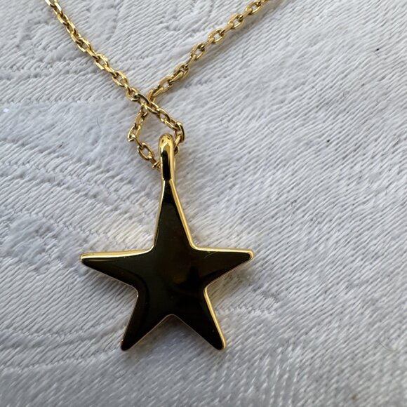 Kate Spade Gold Tone CZ Crystal Star Pendant Necklace Chic Fashion Trendy Style - Picture 5 of 14